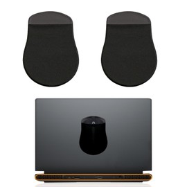 Betinyar 2 Pack Black Stick-On Mouse Pouch, Mouse Holder for Laptop Stick on, Mouse Travel Case for Computer Laptop Office (Black)