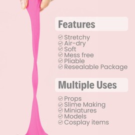 BOHS Pink Modeling Foam Clay - 1.1 Lbs, Squishy,Soft, Air Dry -for Flower Mirror,Cosplay,Fake Bake, Slime Supplies-500g