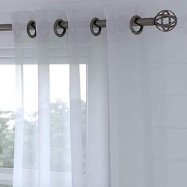 Home Beyond & HB design - Premium White Sheer Voile Curtains, Grommet Top Window Sheer Curtains for Living Room and Bedroom, 54" X 63", (Set of 2 Panels)