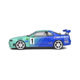 Solido S1804304 1:18 1999 Nissan Skyline (R34) GT-R-Falken Drift Livery Collectible Miniature car, Multi