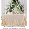 ShinyBeauty Sequin Tablecloth Rectangle 50x80-Inch Light Gold Table Cloths for