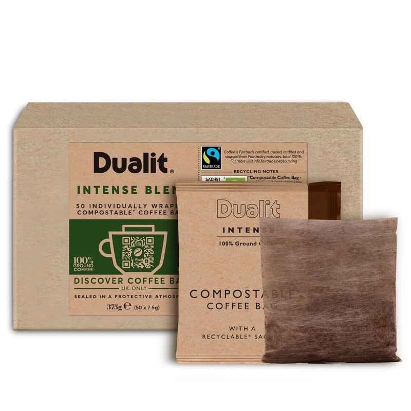 50 Premium Intense Coffee Bags by Dualit - Compostable Coffee