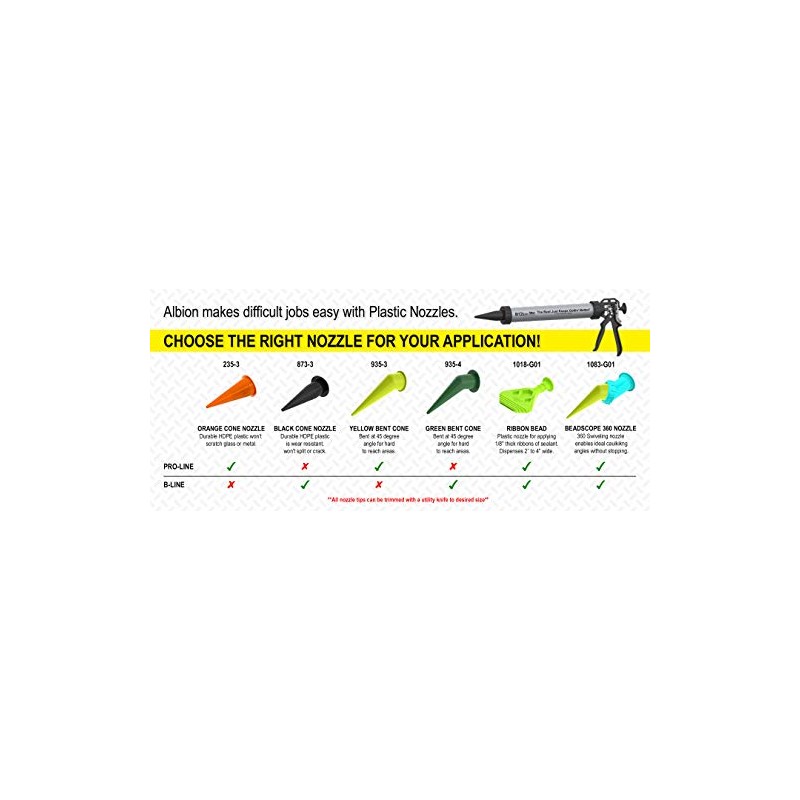 Albion Engineering Company 873-3 B-Line Cone Nozzle, Black, Pack of