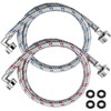 Beaquicy Washer Stainless Steel Hoses with 90 Degree Elbow -
