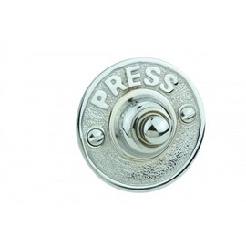 Renovators Supply Manufacturing Doorbell Button 2.5 in. Diameter Round Brass Vintage Push Button with Mounting Hardware