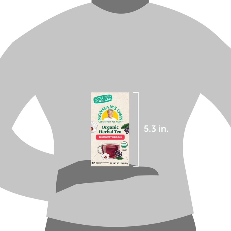 Newman's Own Organic Elderberry Hibiscus Tea Containing Healthy Antioxidants with