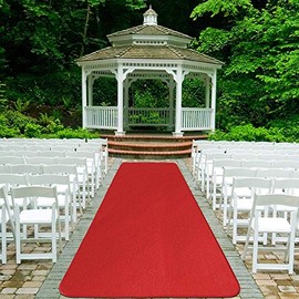 House, Home and More House, Home and More Red Carpet Aisle Runner - 3 Ft x 10 Ft - Real Carpet, Bound Edges, Low Pile Height, Stain Resistant, Event Runway Rug for Wedding, Hollywood Movie Award Ceremony Party Decoration