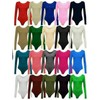 ANZEE Womens Leotard Ladies Round Neck Long Sleeve Plain Stretch