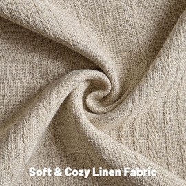 FUTEI Oatmeal Decorative Throw Pillow Covers 18x18 Inch Set of 2,Soft Linen Striped Texture Cushion Case,Farmhouse Home Decor for Couch Bed Living Room