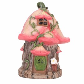 Gnome Fairy House Resin Dustproof Waterproof Garden Gnomes House Figurine for Yard Lawn Outside Decor