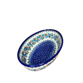 Lidia's Polish Pottery Oval Mirek Baker-9.75 inch. Ceramika Kalich-Daisy