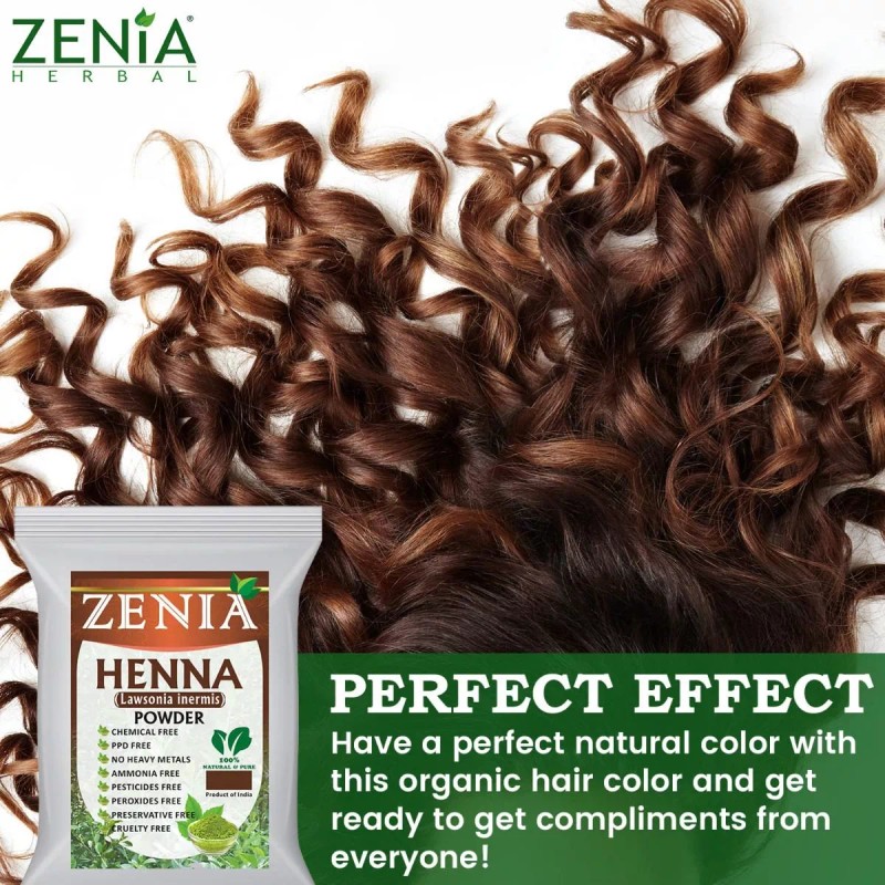 Zenia Henna Polvo Colorante Natural Para Cabello Barba 900g