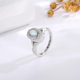 Opal Cremation Rings for Ashes 925 Sterling Silver Urn Keepsake Rings Memorial Jewelry for Women (8)