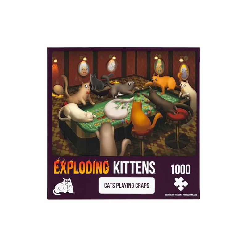 Exploding Kittens PCRAPS-1K-6 Cat Puzzle, Multi