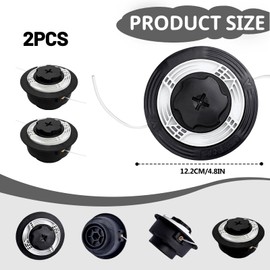 LUMOOM Pack of 2 C6-2 Mowing Head for Stihl FS38 FS40 FS45 FS50 FSA60R FSA86R FSE60, Grass Trimmer Head & Brush Cutter Line Head, Double Thread Head M8 x 1.25 Left Thread with Thread Spool