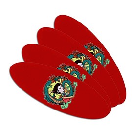 Geisha With The Dragon Tattoo Double-Sided Oval Nail File Emery Board Set 4 Pack