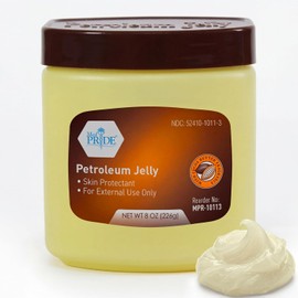 MED PRIDE Manteca de Cacao y Vaselina, 8 onzas – Protector de la piel hidratante para piel seca, manos agrietadas, talones ásperos, labios agrietados, cortes menores, raspaduras y quemaduras
