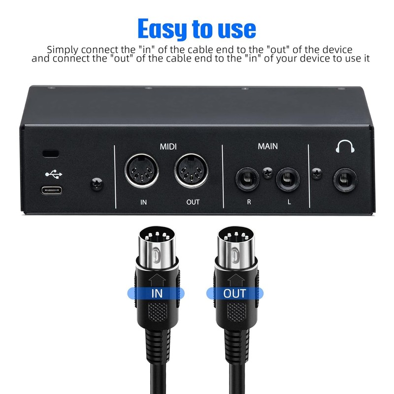 cablepelado Stereo Cable Audio DIN 5-Pin Male 2 m Black