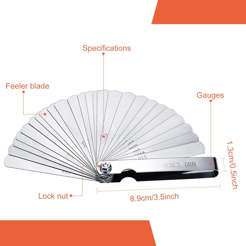 Stainless Steel Feeler Gauge Dual Marked Metric and Imperial Gap