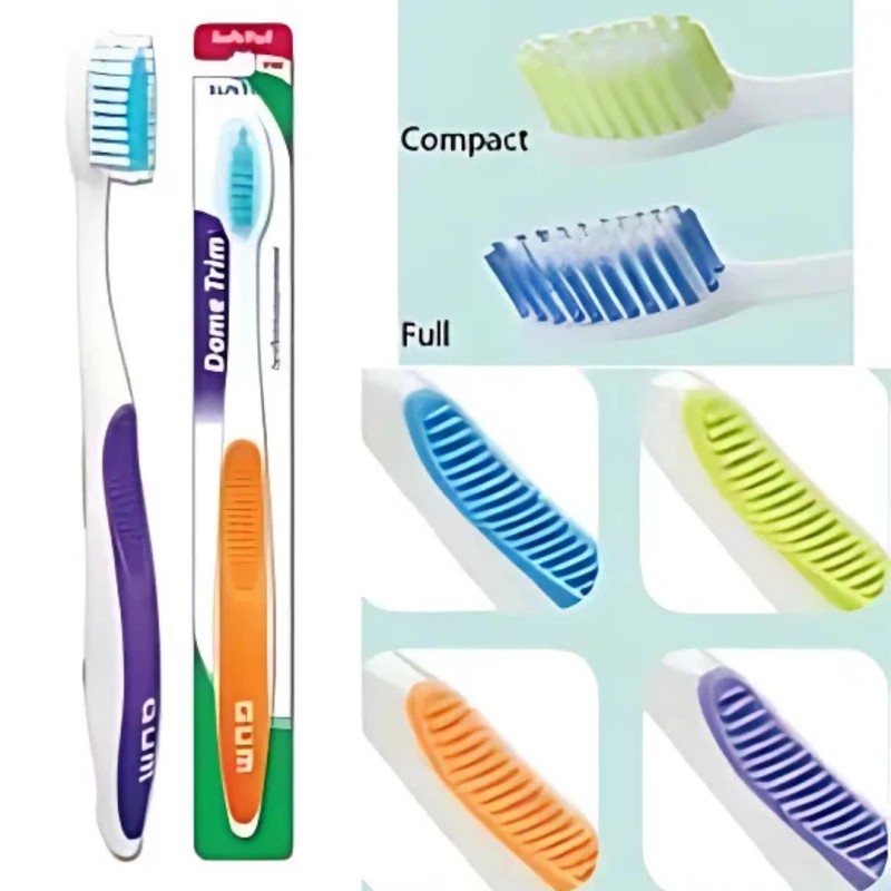 GUM 12-PACK Sunstar Butler GUM Dome Trim Toothbrush 457, Soft