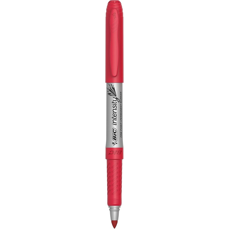 BIC GPM11RD Marking Fine Tip Permanent Marker, Rambunctious Red, Dozen
