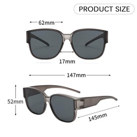 FUIPVGI Polarised Sunglasses,Sunglasses for Women, Over Glasses Sunglasses,Wrap Over Glasses Sunglasses UV Protection, Ladies Sunglasses to Fit Over Glasses for Driving Walking
