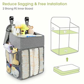 Maliton - Organizador de pañales para cambiar de mesa, apilador de pañales para bebé, organizador para cunas, juegos infantiles y almacenamiento básico (gris)
