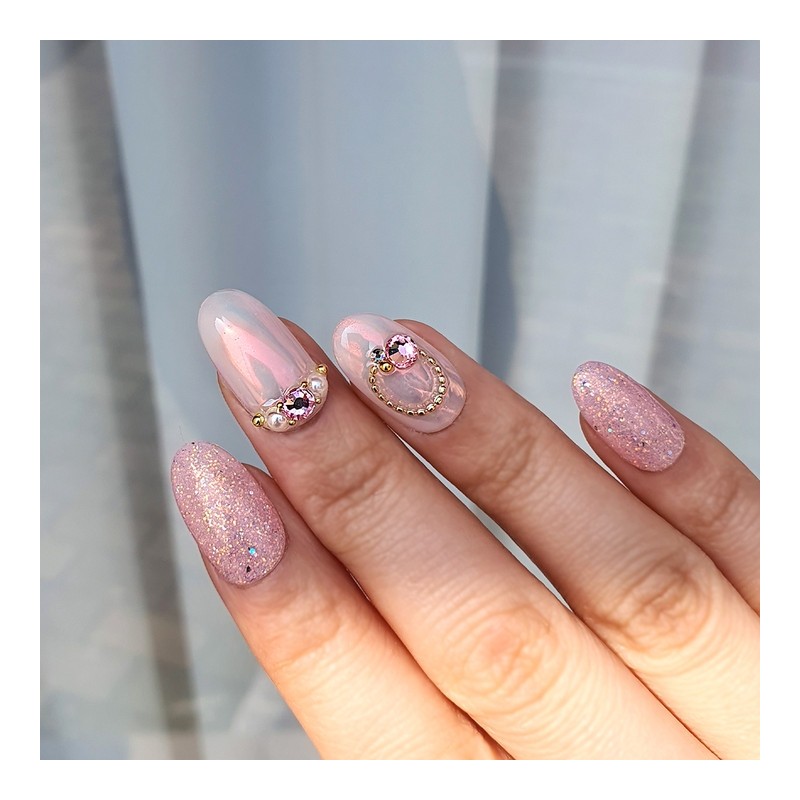 Pink Wave Handmade Nail Tips - Almond / 핑크 웨이브