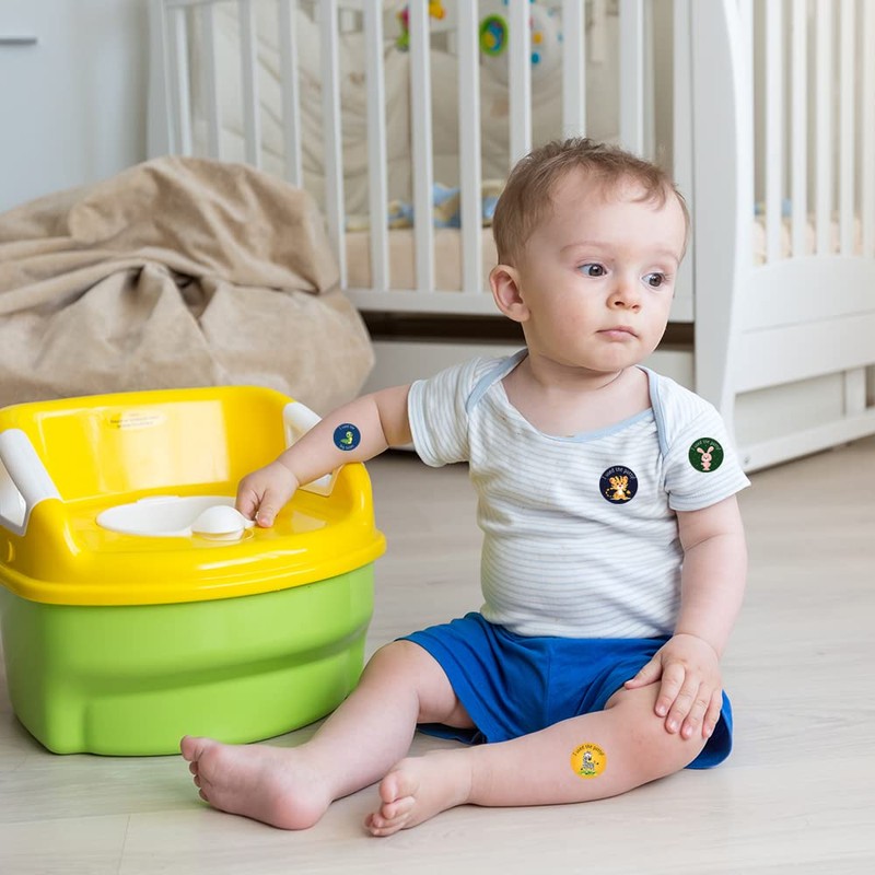Pack of 120 Animal Potty Stickers Round Toilet Training Stickers