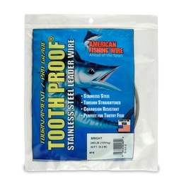 American Fishing Wire Cable guía de Acero Inoxidable a Prueba de Dientes, una Sola hebra Brillante 30 Feet, 240 Pound Test
