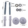 yeenelwboo 2 Sets Bathrooms Fitting Kit Screw Bolts Wall Mounted