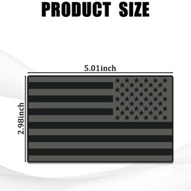 Hirificing 2PCS American Flag Decal Embossed 3D Metal Black and Gray American Flag Emblem Bumper Decal Stickers, 4mm Thickness Acrylic USA Car Military Patriotic Emblem for Car Truck SUV(Black+Gray)
