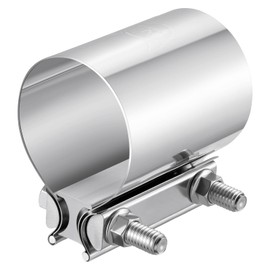 EVIL ENERGY 2.5 Inch Exhaust Clamp, Butt Joint Band Clamp Sleeve Coupler Stainless Steel for 2 1/2" OD Pipes, Mufflers, Catalytic Converters 2PC