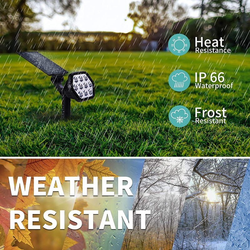 Nekteck Solar Lights Outdoor,10 LED Landscape Spotlights Solar Powered Wall