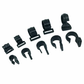 20PCS Plastic C Clamp for Camping Awning Tent Poles of 11mm/17mm/20mm/25mm Black Clip to Fix Tent Cover Screen for Width of Webbing Strap Less Than 19mm/20mm/21mm/25mm