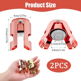 2PCS Sektverschluss Flaschenverschluss Champagner Verschluss,Edelstahl Flaschenverschlüsse Mit Silikondichtung,Hält Sekt Und Schaumwein Bis Zu Tage Frisch,Ideal Für Partys Und Feiern (Gold & Roségold)