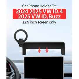 MaserWeller Car Phone Holder for 2024 2025 VW ID.4/2025 VW ID.Buzz Accessories 12.9-Inch Screen Fixed Clip, 360° Rotation Phone Mount Compatible with MagSafe
