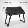 Foldable Laptop Desk with LED Light, 4 USB Ports, Adjustable