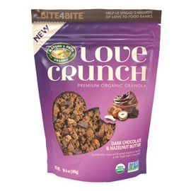 Love Crunch Organic Dark Chocolate & Hazelnut Butter Granola, 10.6 oz (Pack of 6), Non-GMO, Fair Trade, by Nature's Path