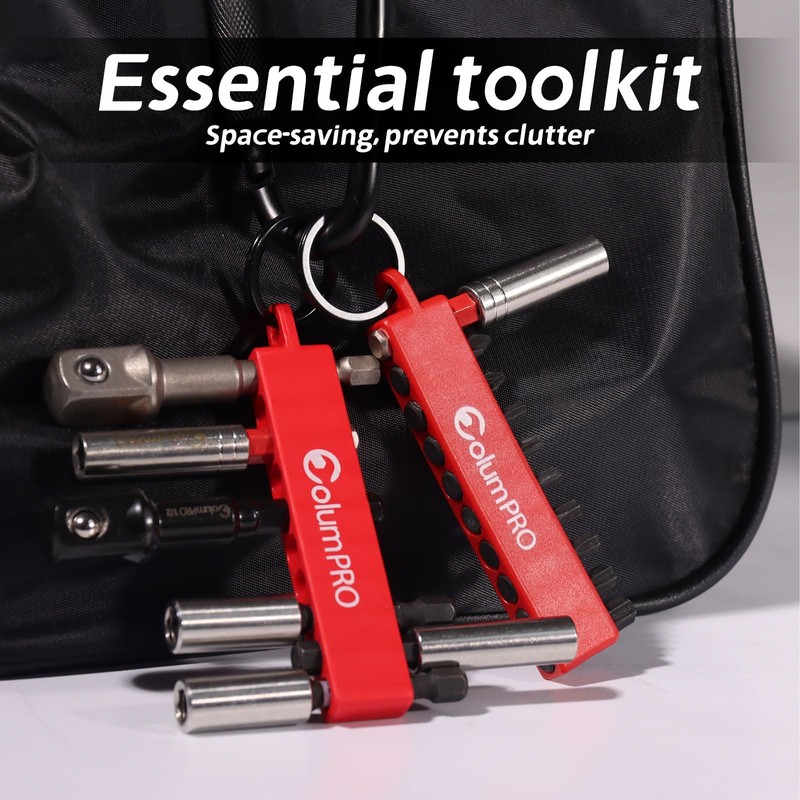 ColumPRO 4PCS 40 Holes Hex Bit Organizer, Bit Holder Keychain,