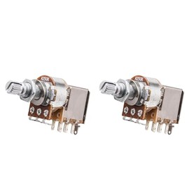 DIAO79NI 18-Spline Push-Pull Aluminum Shaft Potentiometer A250K for Stratocaster/Epiphone Les Paul (Set of 2)