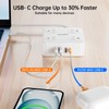 Flat Plug Power Bar with USB C, SMALLRT 6.5FT Flat