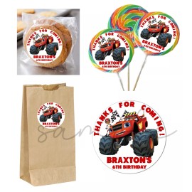 Unbranded BLAZE Monster Machines STICKERS for Lollipops, birthday party goody bags favor