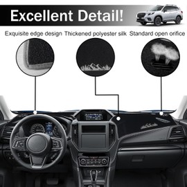 Dash Cover for Subaru Forester Accessories 2019-2022 2023 2024 Dashboard Cover Mat Pad UV Rays Reflection Carpet Protector Sunshield Custom Fit Foldable Interior Decoration, Gray Trim