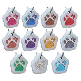 io tags Pet ID Tags Silencer for Dog and Cat Glitter Paw Print Tag (Silencer Only)