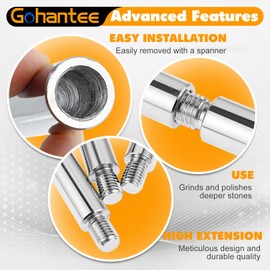 gohantee Angle Grinder Extension Connecting Rod, Angle Grinder Extension Shaft, M14 Thread Angle Grinder Attachments 3Pcs Set (75mm 100mm 140mm)