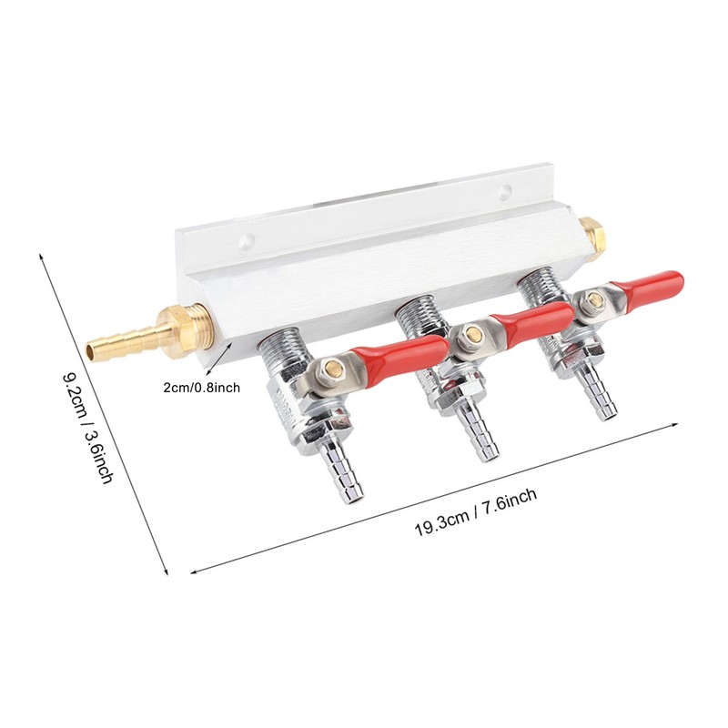 3 Way CO2 Gas Distribution Manifold Beer Dispensing Barrel Dispenser