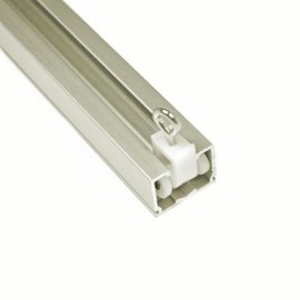 Ceiling Curtain Track Set with Wheeled Carriers, Hooks and Pinch Clips (16' in 2 Sections-Silver)
