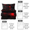 Nttopship Neon Red Black Comforter Set Full Geometric Kids Bedding