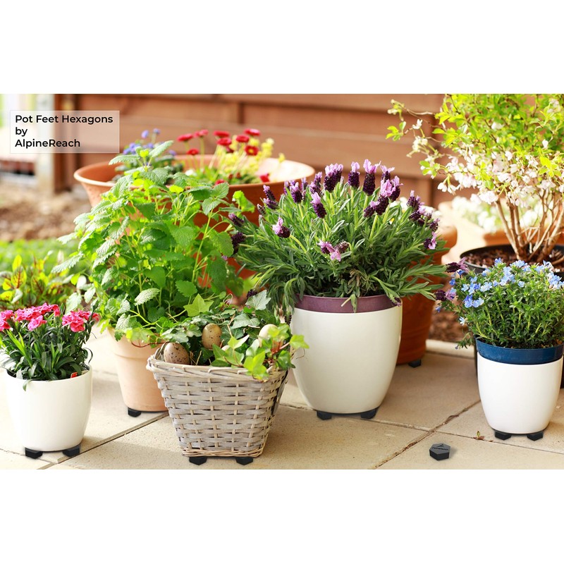 AlpineReach Extra Heavy Duty Pot Feet Risers 12 Pack Hexagons